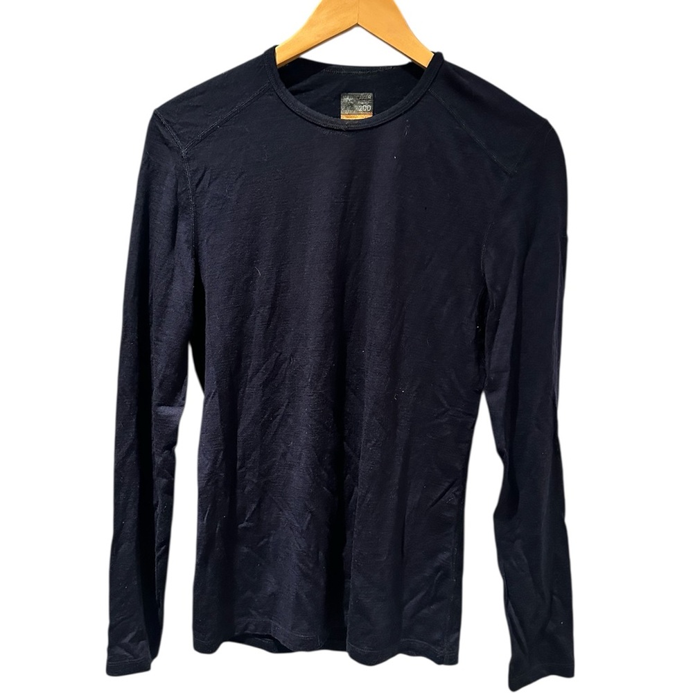Icebreaker Men's Merino 200 Oasis‎ Long Sleeve Crew Top Navy Blue Size Small
